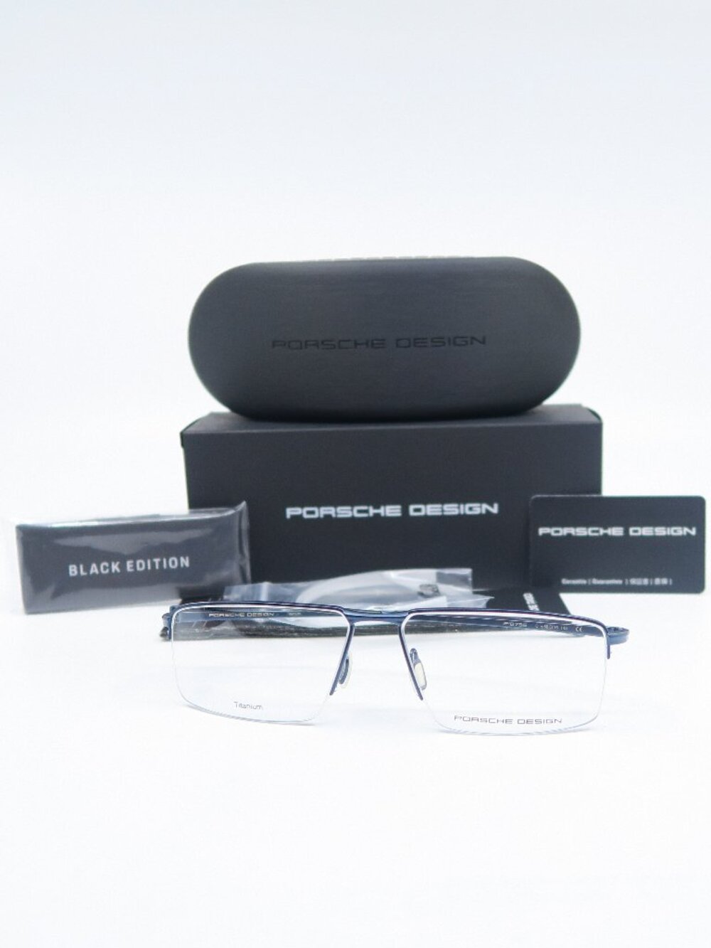 Porsche Design P8736 C000 Blue Titanium, Semi-Rimless, New Men's Eyeglasses.
